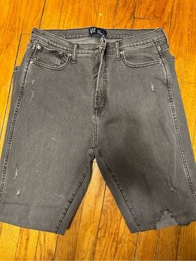 GAP Women’s Charcoal Distressed Denim Pants Tall